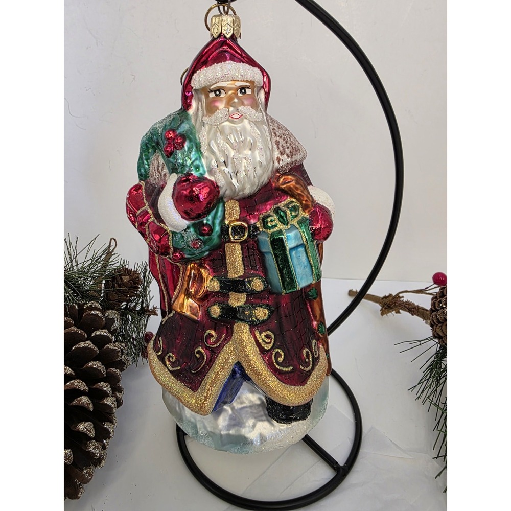 Christopher Radko Ruby Santa 1999 8.5" Glass Christmas Ornament Retired 99-300-0